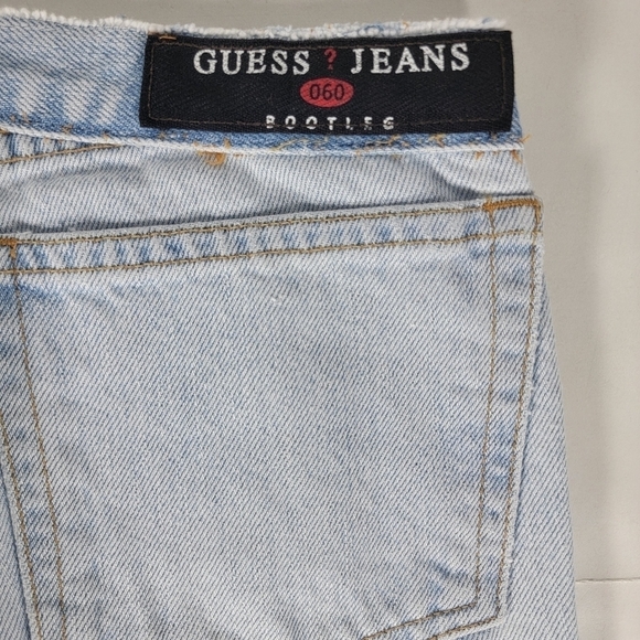 Guess Jeans Sz 26/27 Low Rise Bootcut Light Wash Embroidered DIY Y2K 90's - Picture 7 of 7